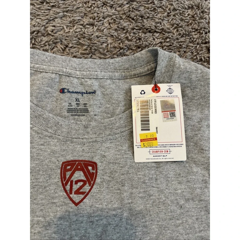 Champion Stanford Diving‎ Graphic Tee Cardinal Red Gray PAC-12 Men's Size XL NWT - Picture 3 of 5